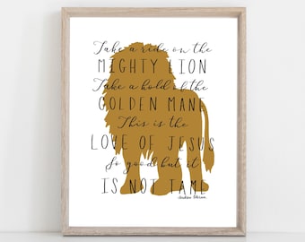 Little Boy Heart Alive Lion Silhouette digital print | Andrew Peterson Lyrics