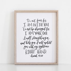 Digital Print Hand Lettered Bible Verse Isaiah 41:10 | Scripture | Christian Prints | Do Not Fear