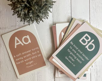 ABC Scripture Memorization Cards | Scripture Card Sets | Bible Verse | Homeschool | Card Sets | ABC | Bible Memory Verse