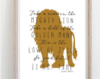 Little Boy Heart Alive Lion Silhouette | Andrew Peterson Lyrics | PHYSICAL HARD COPY