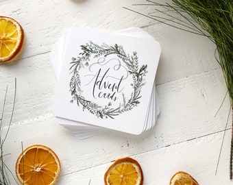 Set of Christmas Advent Cards  | FREE SHIPPING | Advent Calendar | Hand Lettered Christmas Advent