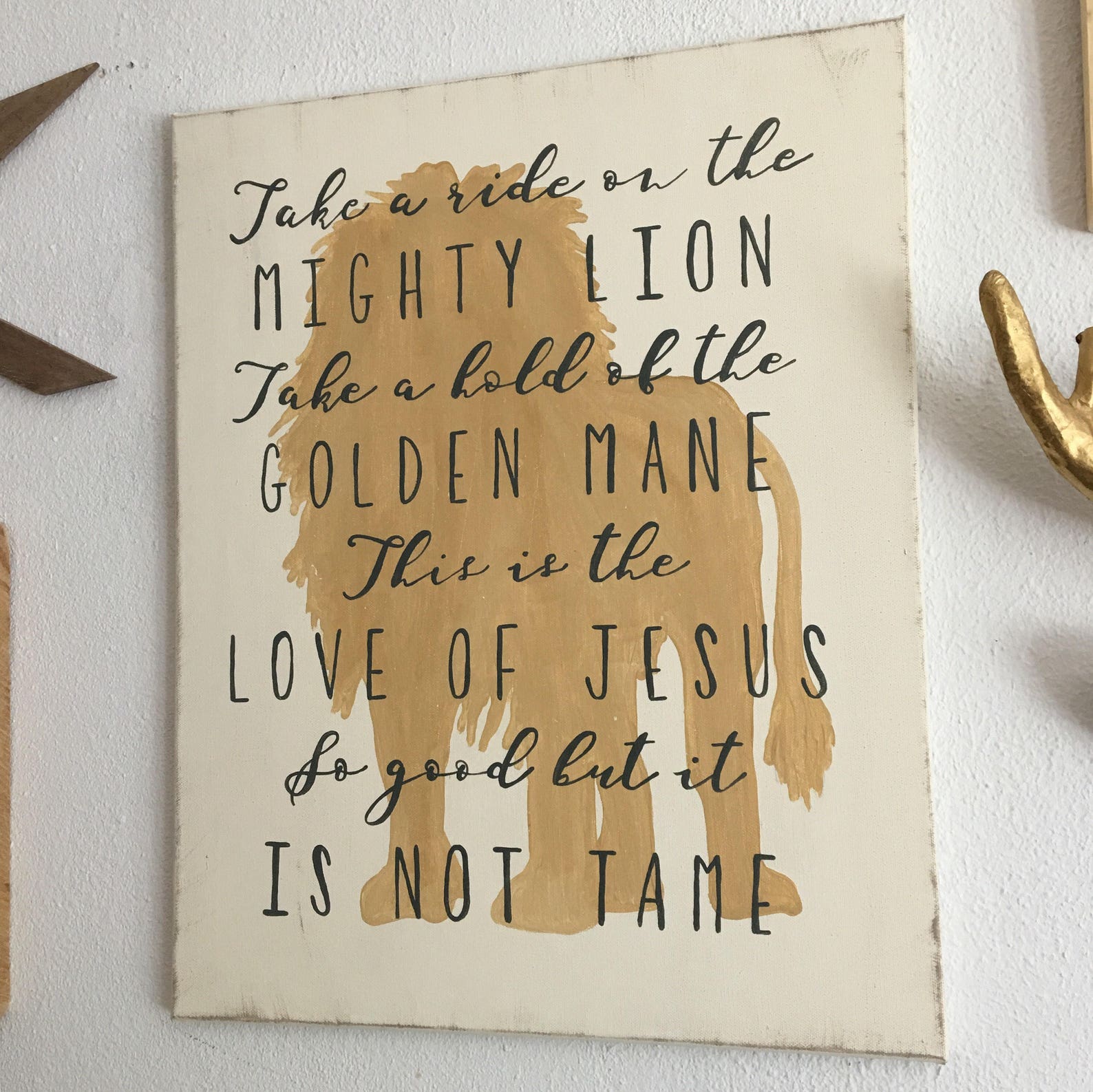 Hand Painted Canvas with Song Lyrics Andrew Peterson and Lion Etsy
