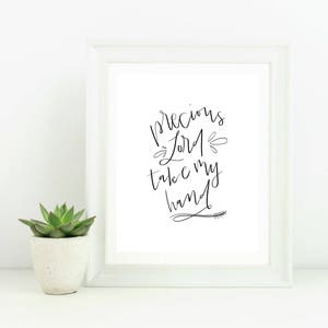 Hand Lettered Digital Print Precious Lord Take My Hand Hymn