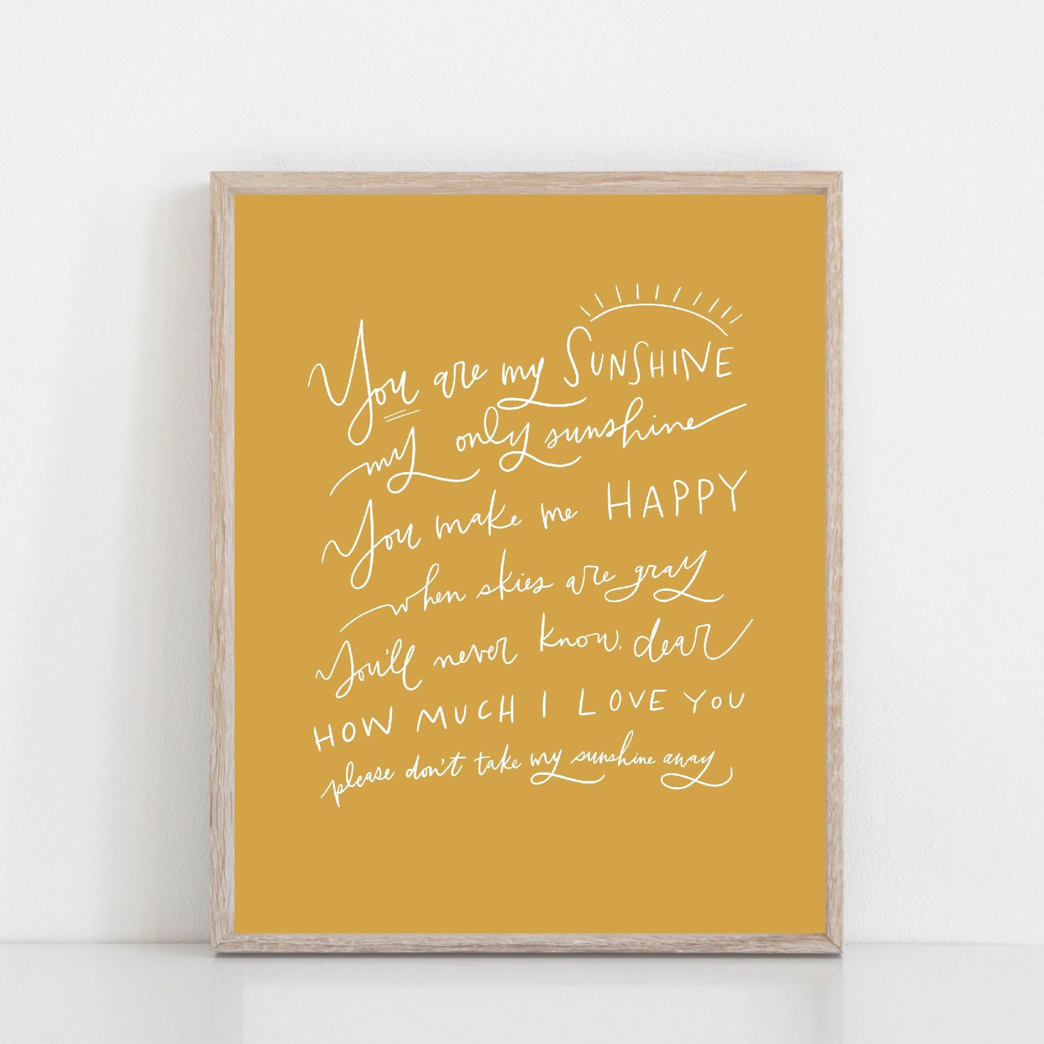 You Are My Sunshine Lyrics Nursery Digital Art Print 