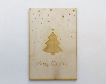 Merry Christmas Wooden Card
