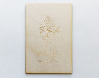 Meet Me Under The Mistletoe Wooden Card