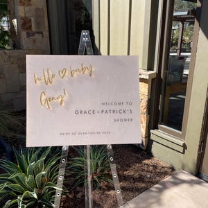 Baby Shower Welcome Sign, Acrylic Welcome Sign, Custom Sign, Custom Name Sign