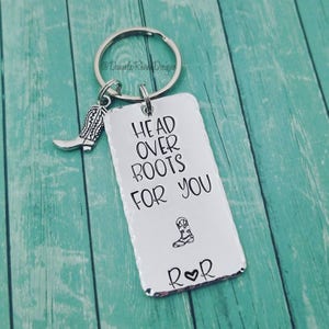 Head over boots for you, Keychain for him, Cowboy boots keychain, I love you, gift for him, Country Music, Western, Valentines Day gift image 5