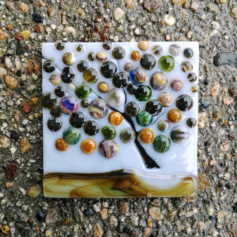 Fused Glass Tiles - Etsy