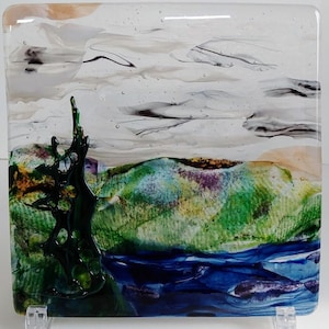 Fused Glass Enchanted Water Landscape Art