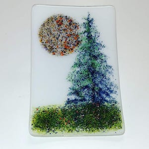 Multi-Colorr Fused Glass Soap Dish Tray One of a Kind