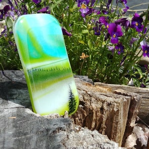 Fused Glass Aurora Tree Landscape Suncatcher