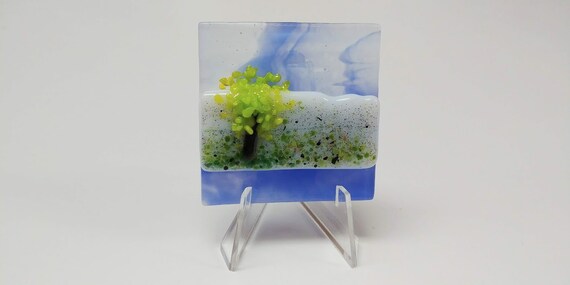 フューズドガラスの小さな風景画 - Etsy 日本
