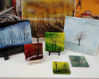 Tutoriel sur le verre fusionné Arbres puissants avec poudre et crayon