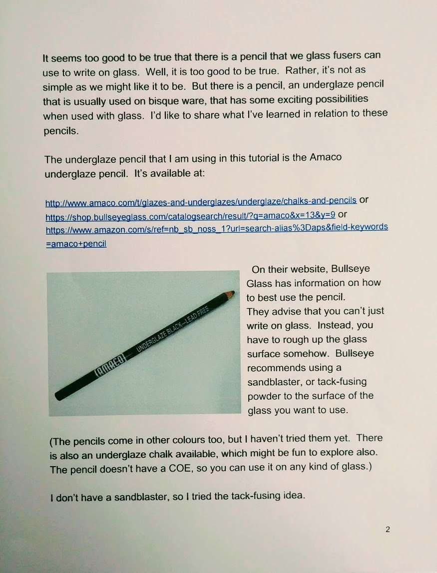 Fused Glass Tutorial Using Underglaze Pencil -  UK