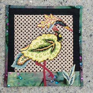 Heron Art Quilt Wall Hanging