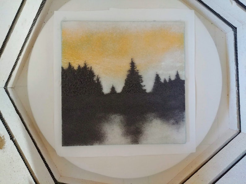 Tutorial Fusing Glass Powder Evergreen Trees at Sunrise Sunset Etsy