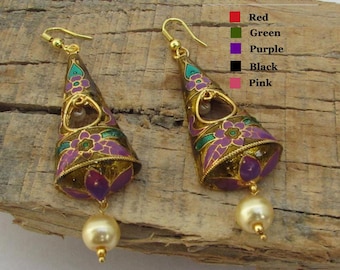 Ethnic Earrings With Meenakari Work/ Indian Traditional Earrings For Women And Girls For Party Wear/ Wedding Earrings