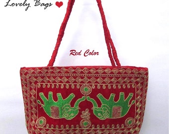 Indian Embroidered Velvet Hobo Bag: Traditional Ethnic Shoulder Bag