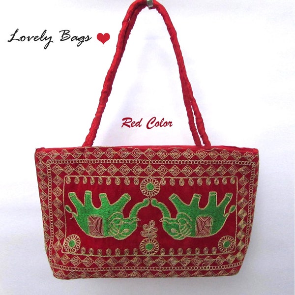 Indian Traditional Embroidered /Women Party Wear /Market Bag/Shopping Bag/Travel Bag/Ethnic Hand Bags/Hobo Bag / Perfect Mother'S Day Gift