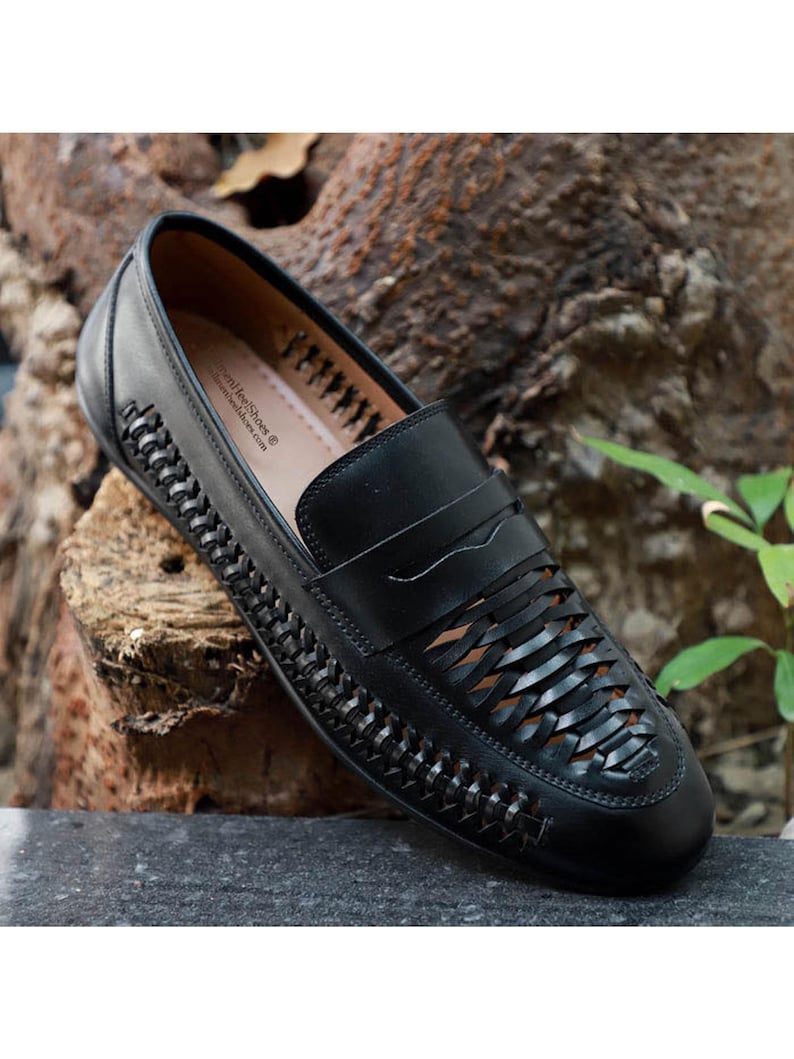 Loafers Men Hand Weaved - Celebrities Choice, Celebrity Loafers Shoes Genuine Leather Handmade Loafer For Men (Extra Comfortable) image 1