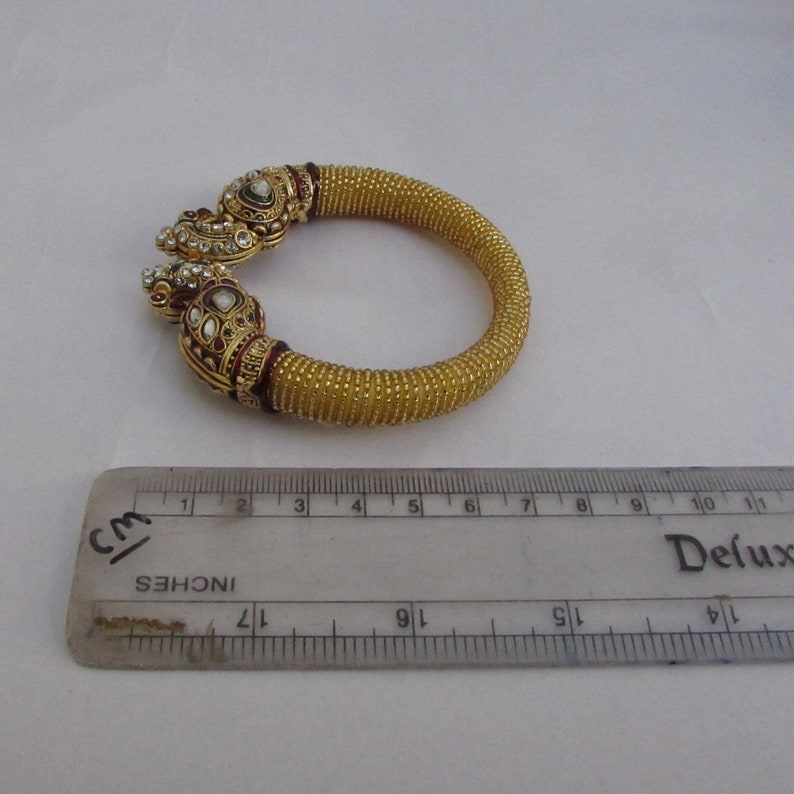Very Beautiful Golden Bangles Traditional Free Size Peacock Bangles Fit to All Size Wedding BanglesBridal Bangles Indian Bridal Bangles