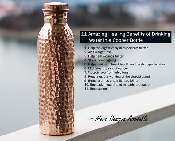 Copper Water Bottle | Health Benefits | Copper Bottle | 32 OZ | 950 ml Copper Bottle | Drinking Water Bottles The Best Gift For Him /Her