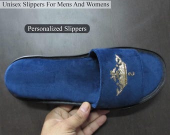 Pantufas Unissex para Homens e Mulheres - Pantufas Personalizadas com a Inicial do Seu Nome / Pantufas Personalizadas com Nome / Pantufas Unissex Personalizadas