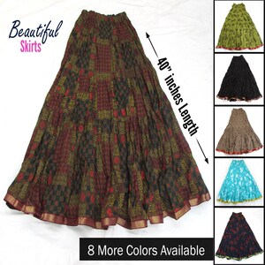 Skirts For Women - Very Beautiful Skirts, Skin Friendly Cotton Skirts, 40 Inches Long Skirts, Waist 26 To 46 Inches Stretchable Skirts