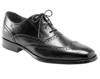 Leather Elevator Brogue Shoes - 3" Height Increase, Tall Men Shoes