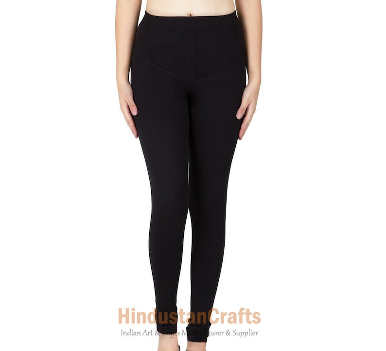 Womens Ethnic Cotton Churidar Leggings Solid Pants Yoga Leggings Casual Trouser Authentic Stretch Lycra Indian Comfortable Leggings