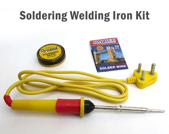 3 in 1 Soldering Iron Kit with Heavy 25W Soldering Iron with Soldering Wire and Soldering Paste, Complete Soldering Welding Iron Kit
