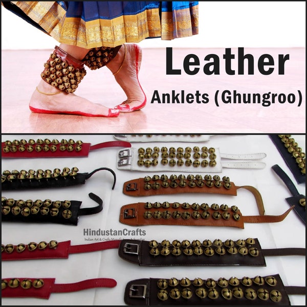 Classical Dance Ghungroo Kathak Ghungroo/Leather Ghungroo/Ankle Bells/Payal/Bharatanatyam Ghungru/Classical Dance Jewelry (Pack of 2 pieces)