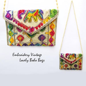 Bestickte Kupplung, Bunte Tasche, Handgefertigte Kupplung, Statement-Tasche, Große Bunte Kupplung, Banjara Boho Kupplung, Banjara Kupplung, Boho Vintage