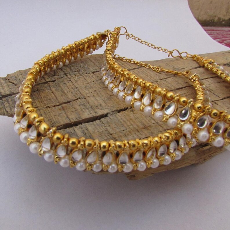 Payal Indian Traditional Goldplated Barefoot Anklets Pair Etsy Canada