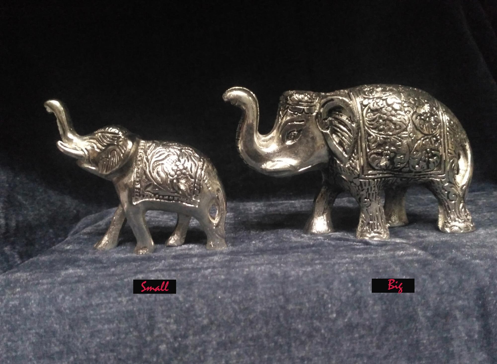 Adorable Vintage Embossed Silver Metal Elephant Figurine 8 X Etsy