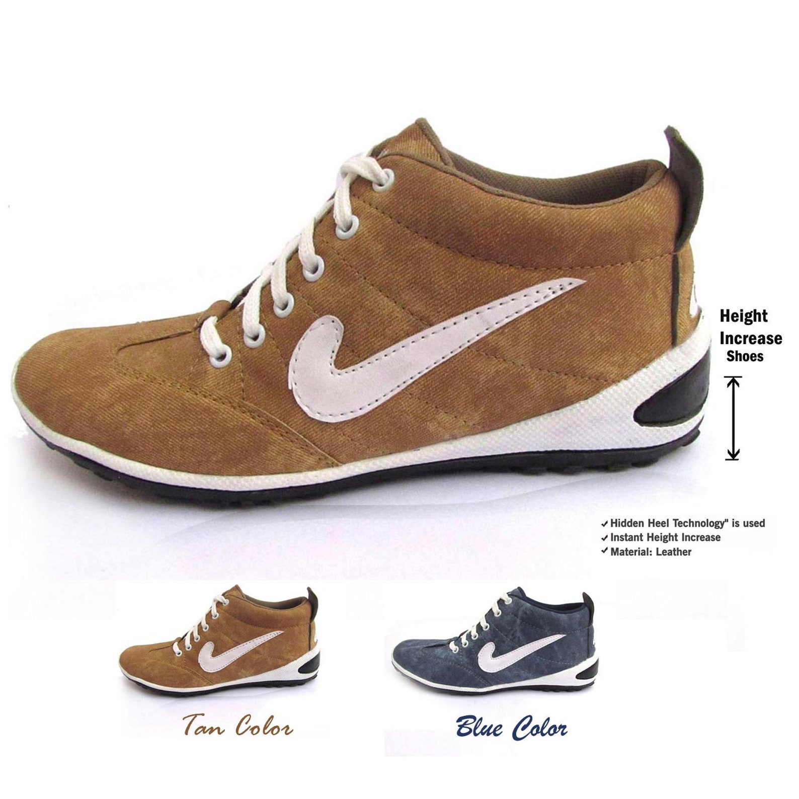 2.75 Inches Tall Men Shoes Height Increasing Casual Shoes/ Etsy