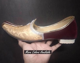 Handmade Men's Wedding Mojari – Indian Ethnic Shoes, Sherwani Juti