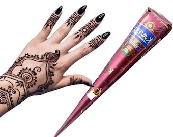 Natural Henna Cones, Organic Henna Cones, Mehandi Cones, Fresh Henna Cones For Temporary Tattoo Body Art Freshly Prepared
