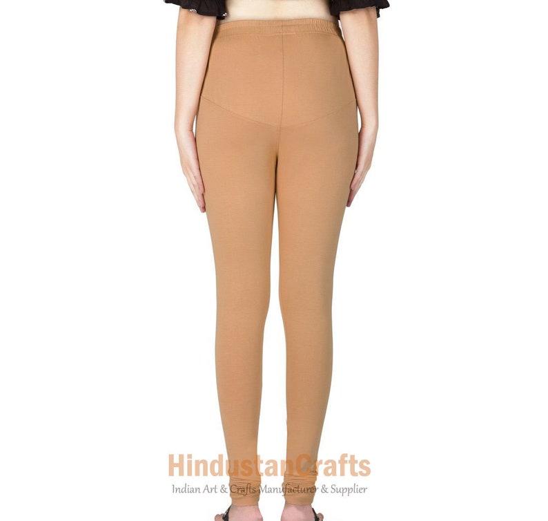Womens Ethnic Cotton Churidar Leggings Solid Pants Yoga Leggings Casual Trouser Authentic Stretch Lycra Indian Comfortable Leggings