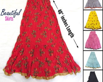 Beautiful Print Skirts - Beautiful Long Skirts / Full Length Skirt/ Lovely Skirts / Beautiful Skirts/ Boho Skirts For Women & Girls