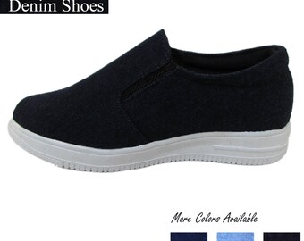 Elevator Denim Shoes For Men - Height Increasing Denim Shoes For Men/ Jeans Shoes For Men/ Denim Shoes/ Denim Heel Shoes/ Denim Casual Shoes