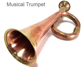 Trumpet Brass Musical Instrument - Small Trumpet,Musical Trumpet,Musical Gift,Antique Musical Instrument,Collectible Rare Musical Instrument