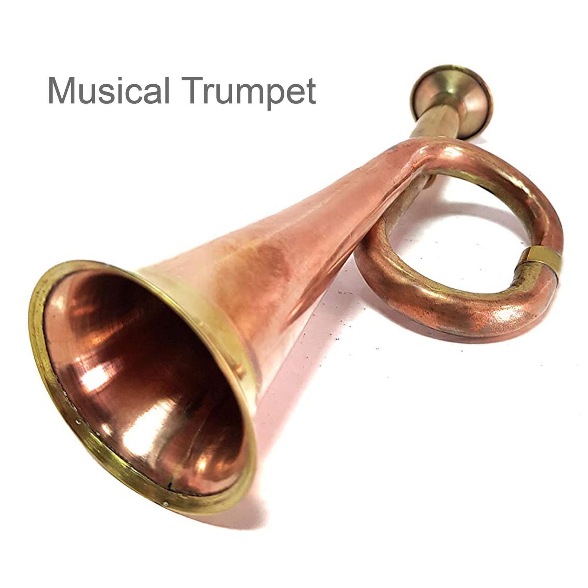 Polished Brass Bugle Instrument Pocket Trumpet With 3 Valve Flugel