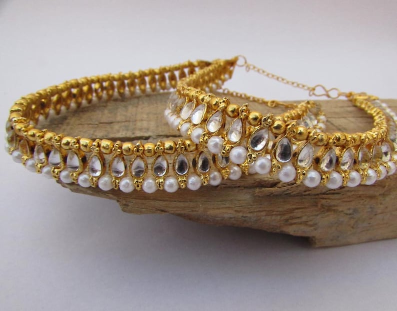 Payal Indian Traditional Goldplated Barefoot Anklets Pair Etsy