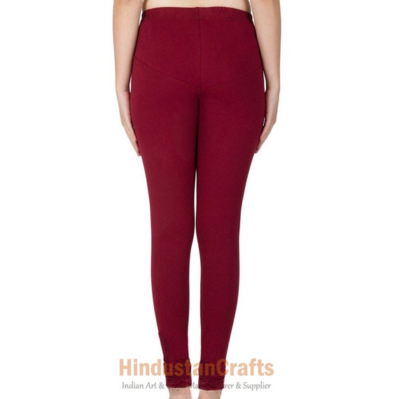 Womens Ethnic Cotton Churidar Leggings Solid Pants Yoga Leggings