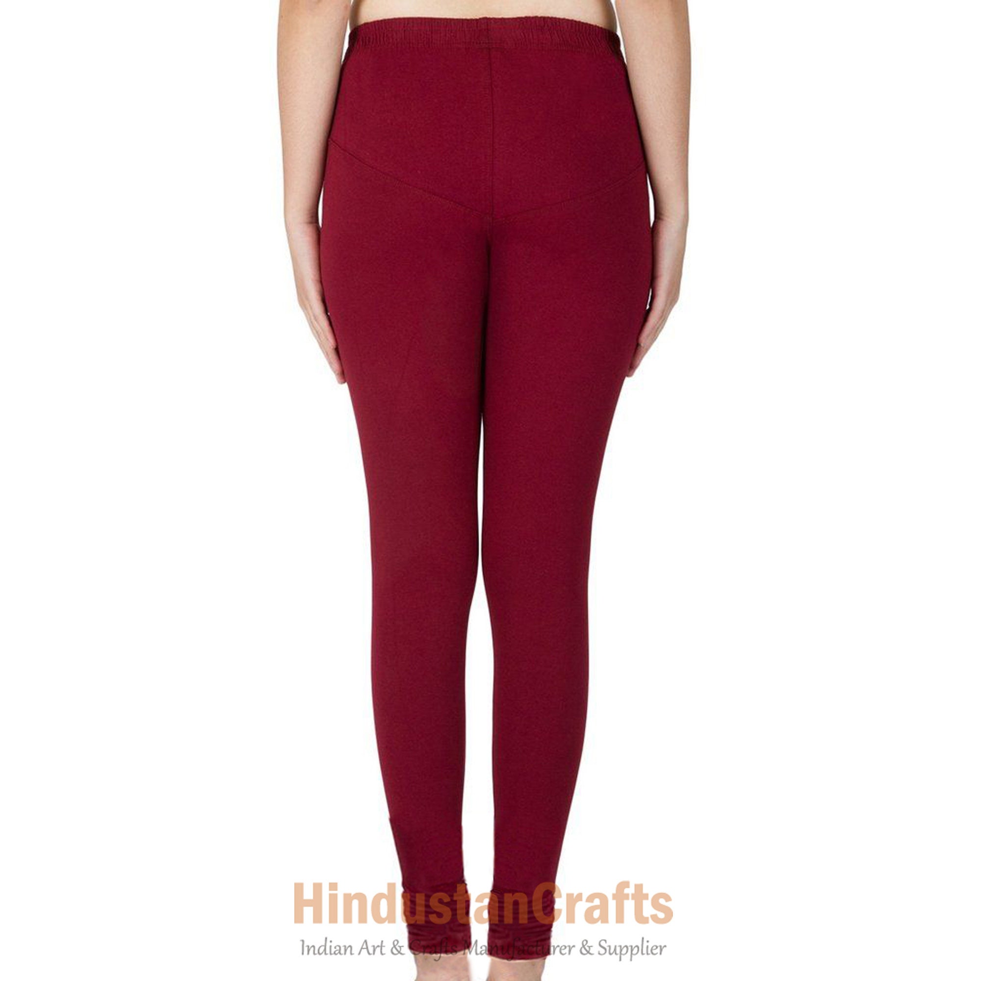 Women's Plus Size Ethnic Cotton Churidar Leggings XL-3XL Solid Yoga Pants,  Casual Trouser, Authentic Stretch Indian Comfortable Leggings 
