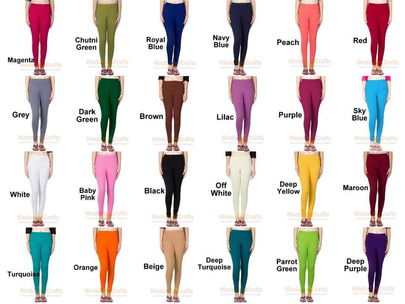 Womens Ethnic Cotton Churidar Leggings Solid Pants Yoga Leggings Casual Trouser Authentic Stretch Lycra Indian Comfortable Leggings