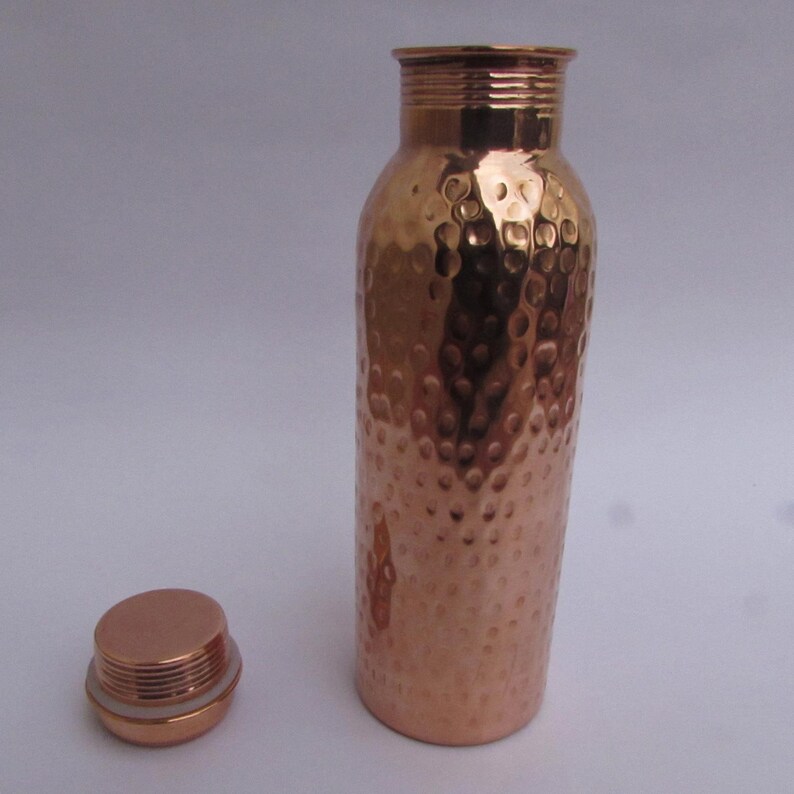 100% Pure Copper Water Bottle, Handmade Copper Bottle, Pure Hammered Copper Water Bottle 950 ML 32 OZ image 12