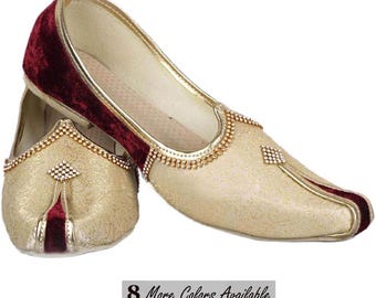Wedding Mojari - Men's Wedding Jutti , Wedding Mojri, Indian Traditional wedding Footwear For Groom, Sherwani Shoes, Wedding Footwear